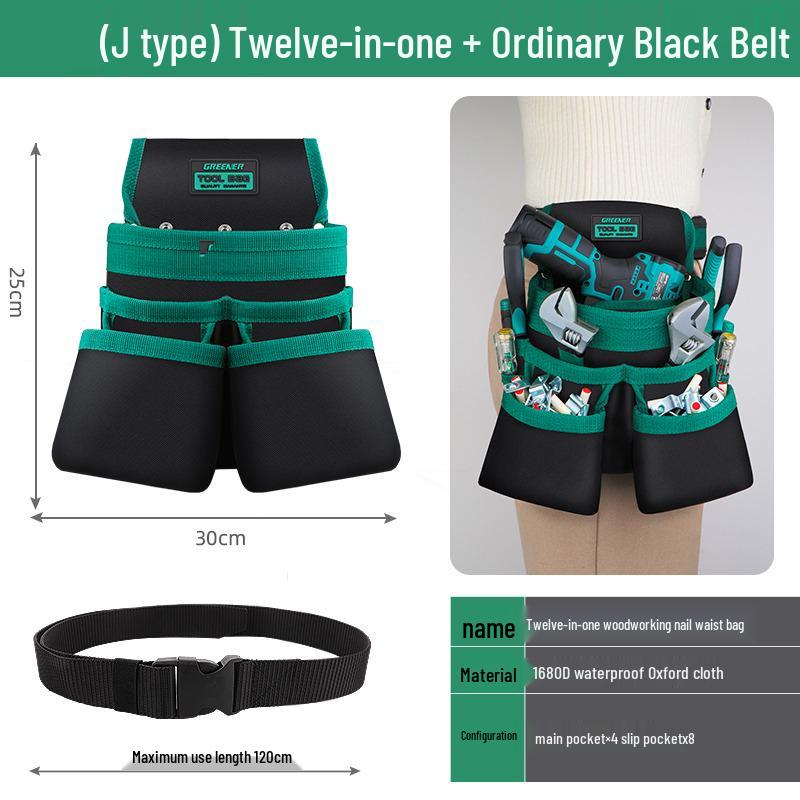 Sturdy Multifunctional Tool Belt Pouch for Electricians & Carpenters
