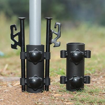Tent Canopy Holder Adjustable Camping Awning Rod Holder Stainless Steel Windproof Canopy Pole Fixed Tube Stand Tent Accessories