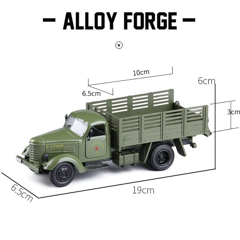 Klasický vojenský transportní nákladní automobil Čínské lidové osvobozenecké armády JieFang CA10 Simulace Odlévaná a hračková vozidla Zvuky a světlo 1:36 Model auta z lehké slitiny