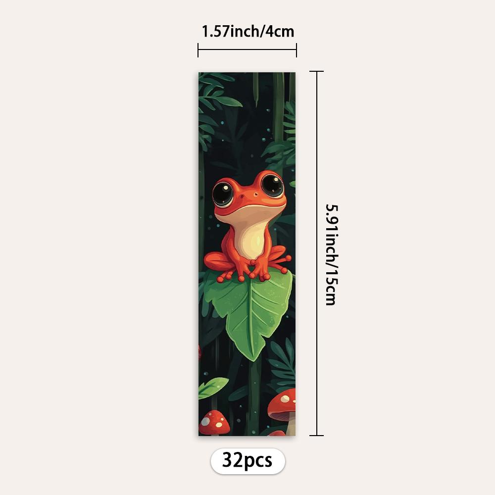 32pcs, 2D frog bookmark, suitable for back-to-school season, Christmas, Halloween, teachers, readers, and birthdays.