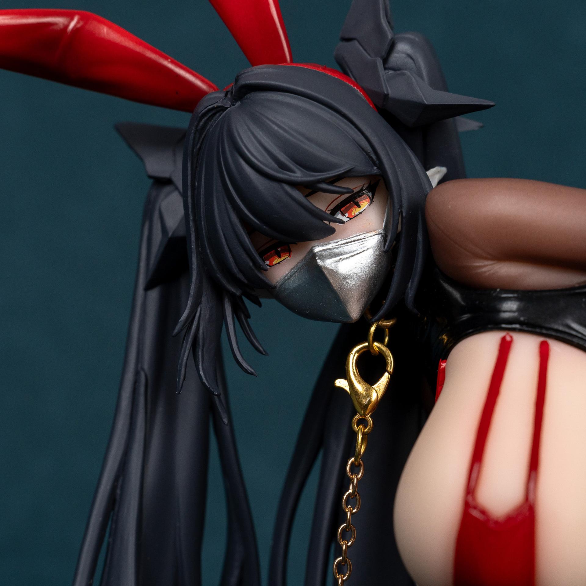 Azur Lane Regensburg Bunny Girl Regina Figure Pvc Double Ponytail Anime Beautiful Girl Two Dimensional Game Gk Collectible Model