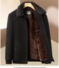 Men's Winter Fleece-Lined Corduroy Jacket with Shearling Collar - Warm Casual Coat for Middle-Aged and Older Men