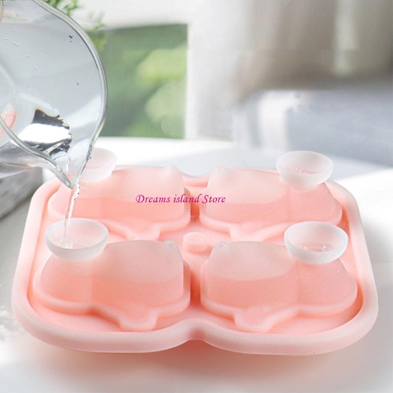 4 Cavities Animal Ice Molds Silicones Ice Household Ice Box Ice Molds HX6C
