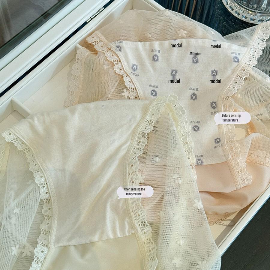 Sweet & Alluring Lace Panties - Comfortable, Pure, Sexy, Antibacterial Modal Mesh Design for Women.