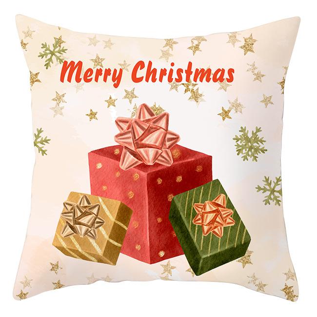 Cross-border Wholesale Christmas Pillow Covers Printed Holiday Sofa Car Pillow Waist Back Cushion Cover