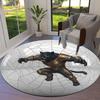 AnimalHeroes Round Area Rug,Carpet Rug for Living Room Bedroom Sofa Playroom Decor,Non slip Floor Mat