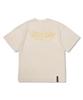 STIGMA Crayon Flower Vintage-Like Washed Oversized Short Sleeves T-Shirts Beige