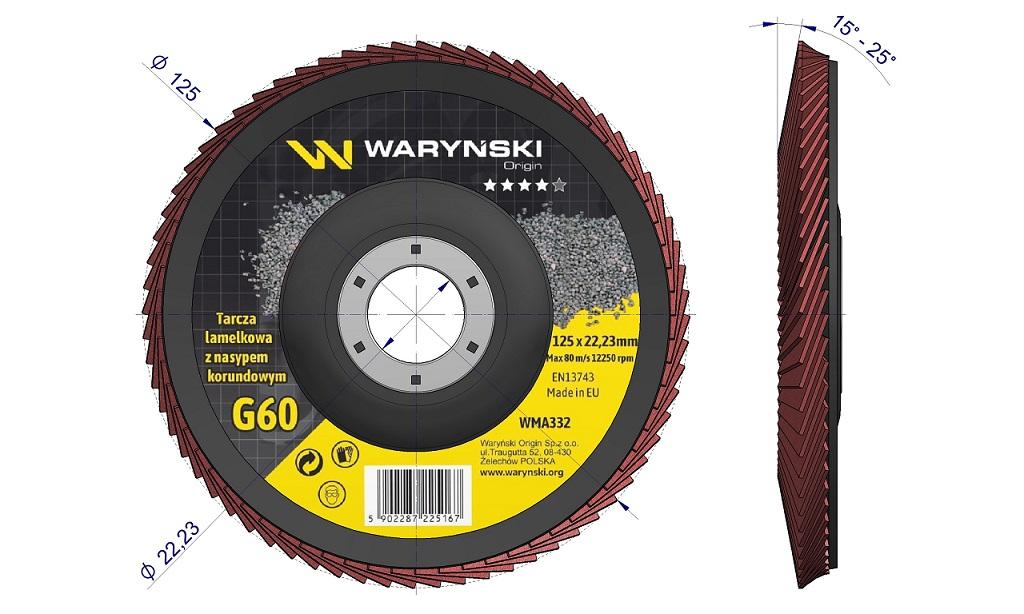 Tarcza Do Szlifierki 125 Mm Lamelkowa Z Elektrokorundem Gr60 (Sprzedawana Po 10 Szt.) Waryński