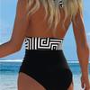 1011 Women's One-piece Swimsuit Neck Strap Halter Sling Design Beach Swimsuit