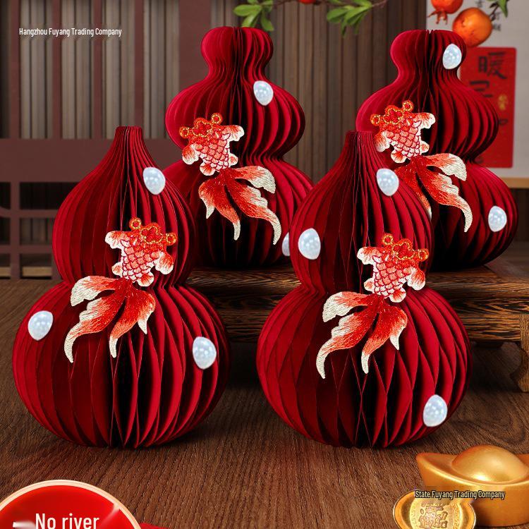 Housewarming Prosperity Gourd: Three-Dimensional Home Ornament for Living Room Tabletop