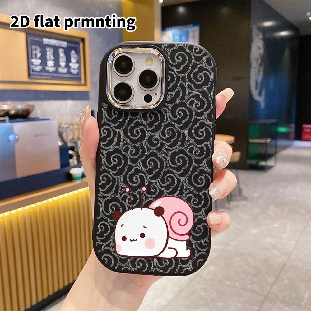 Phone Case: 2D Flat Design Suitable for iPhone 18 17 16 15 14 13 Pro Protective Case, Couple Style, Panda Snail, Christmas and Halloween Gifts