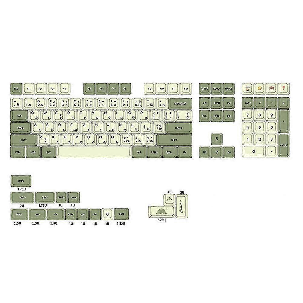 Green Ethermal Dye Sublimation Fonts Pbt Keycap For Wired Usb Mechanical Keyboard 124 Keycaps,japan