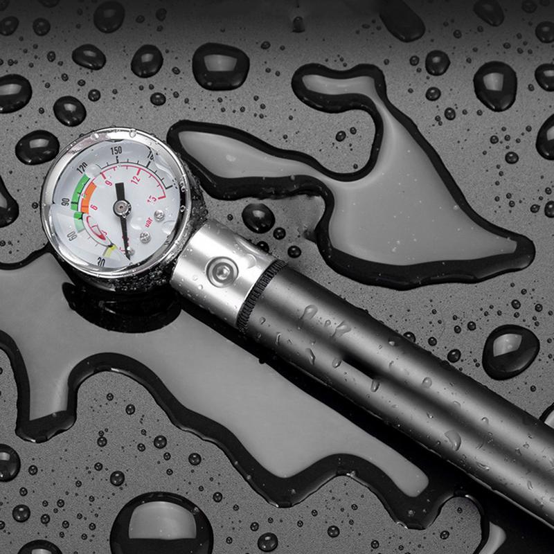Bicycles Pump Aluminum Alloy Bicycles Tire Pump With Tire Pressure Gauge High Pressure Inflator Pump Portable Air Pump For