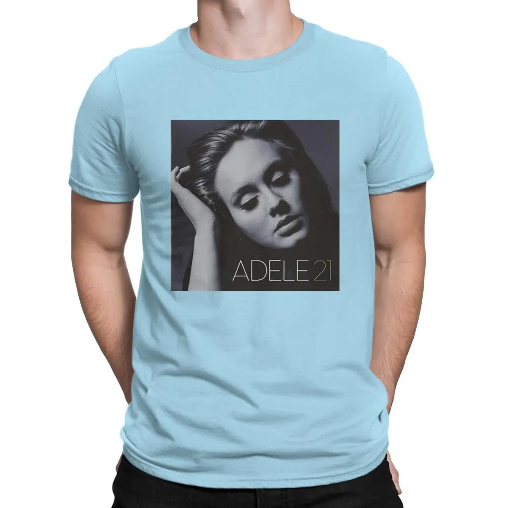 21 Album T-Shirts Men A-Adele Singer Funny Pure Cotton Tees Round Collar Short Sleeve T Shirts Gift Idea Clothes