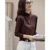 dme Warm Ginger Fleece Autumn New Slim Fit Thin Half Turtleneck Long Sleeve Women's Base Shirt