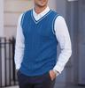 Men's Knitted Vest, Sleeveless, Casual V-neck, Thickened Waistcoat