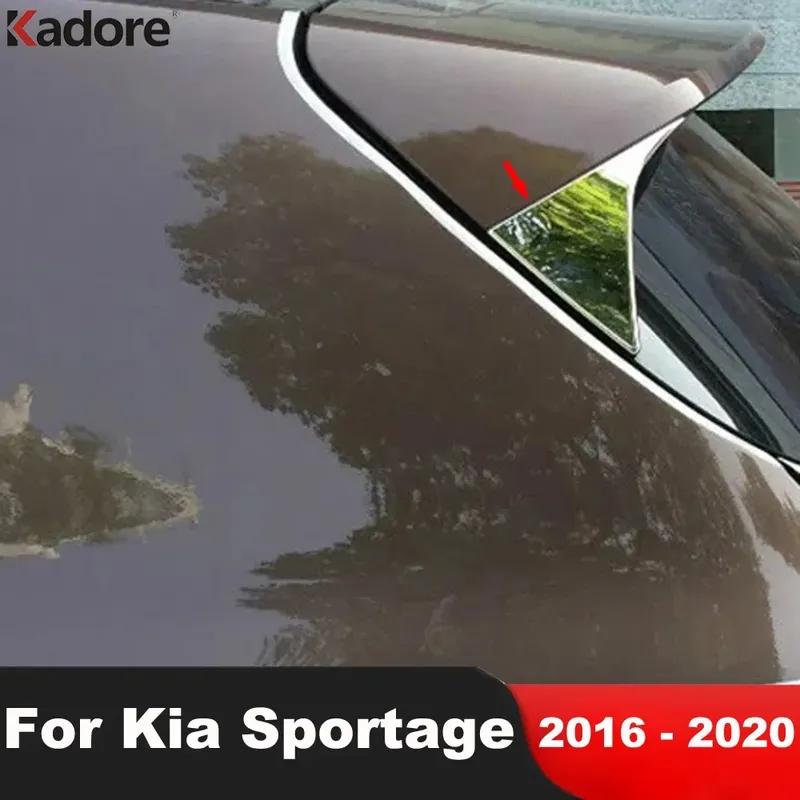 Rear Window Spoiler Cover Trim For KIA Sportage 2016 2017 2018   Chrome Car Side Wing Triangle Frame Trims Accessories