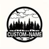Vintage 1pc Metal Wall Art Decor Tree Shape Custom Name Sign Detachable Indoor Reusable