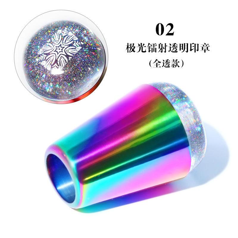 Nail Art Silicone Seal Laser Reduction Transparent Large Scraper Silicone Seal Head Nail Art Printing Collection