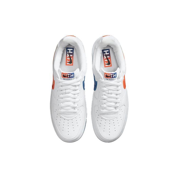 Nike Kith x Air Force 1 Low NYC Home Unisex-Sneaker Weiß Rush-Blau Brillant-Orange CZ7928-100