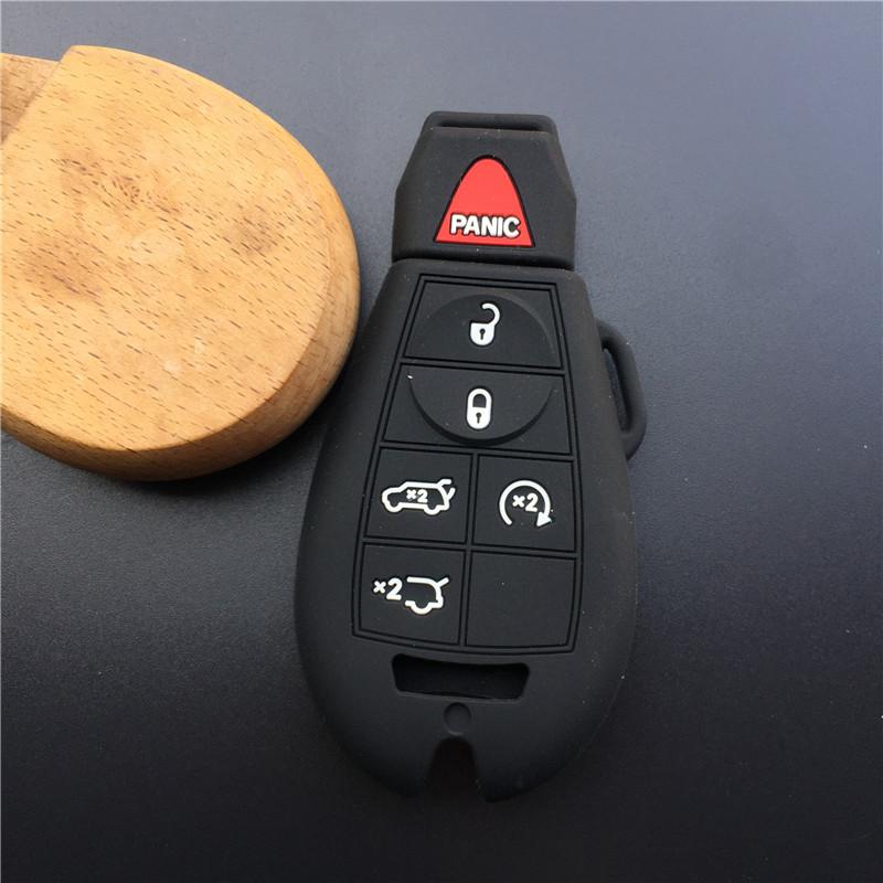 Custodia in Silicone a 6 Pulsanti per Chiave Auto Per Chrysler Per Jeep Per Dodge Grand Caravan Durango Charger Journey Custodia per Chiave