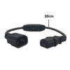 For Computer Monitors C14 To C13 Power Cord 30cm Length 30cm Power Extension Cable Energy Efficient Flame Retardant