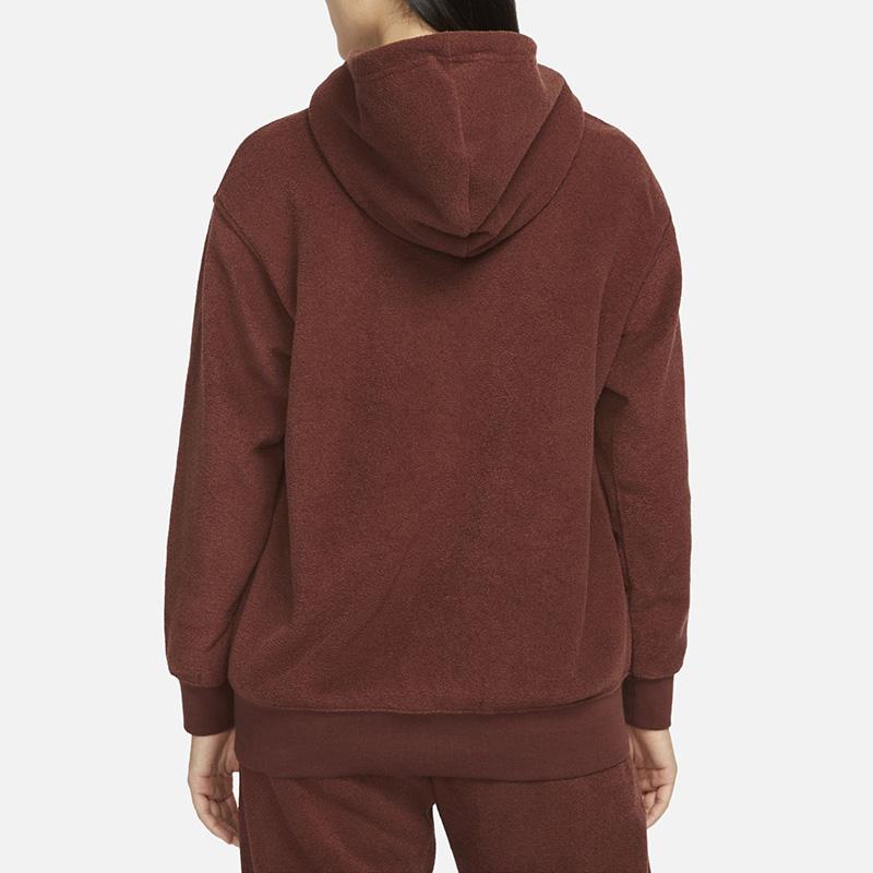 Nike Casual Logo Hooded Sweatshirt Women Tops Chestnut DD5119-273