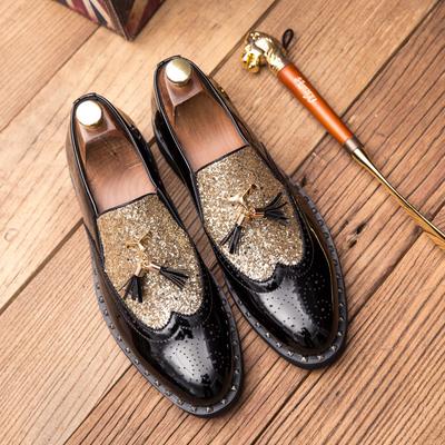 Fashion Fashion Patent Casual Leather Designer Gold Stylist Mens Dress Sequins Party Wedding Luxury Italian Oxford Shoes for Men Loafers