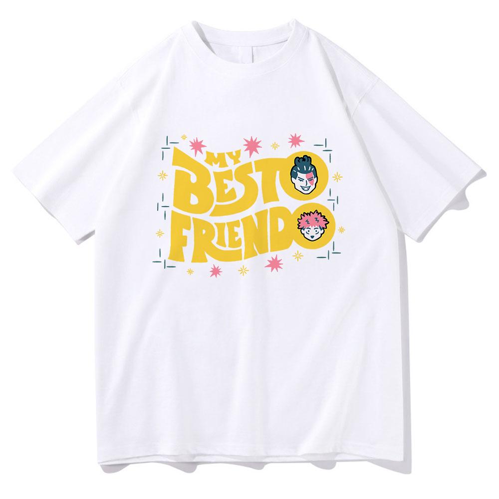 100% Cotton Tees My Besto Friendo T Shirt Unisex  Harajuku Anime Jujutsu Kaisen T-Shirt Unisex Unisexga Aesthetic Graphic Kawaii Shirts