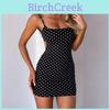 Sexy gepunktetes ärmelloses Minikleid mit niedrigem Bund und Rückenausschnitt für den Sommer, Freizeitkleidung