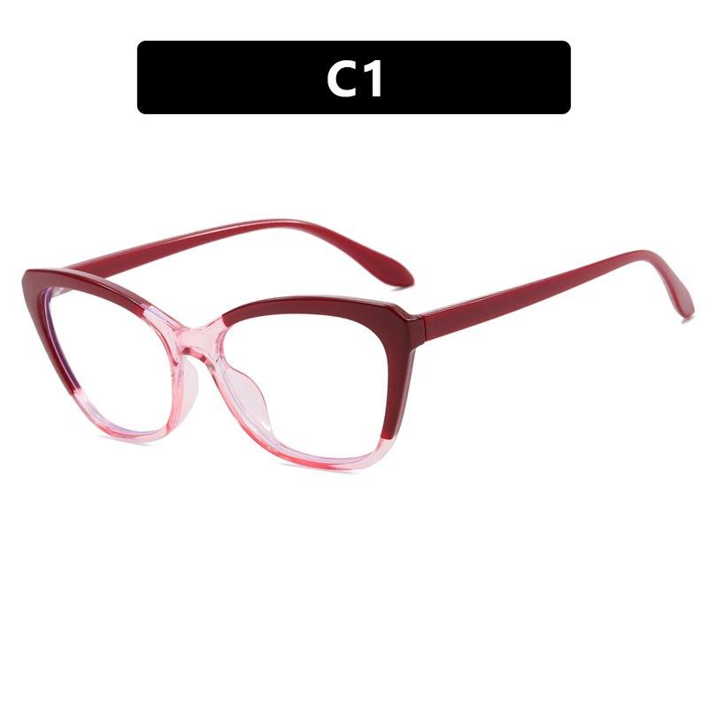 New cat eye playful intellectual wind flat mirror contrasting color personalized plain artifact simple casual daily commuting glasses