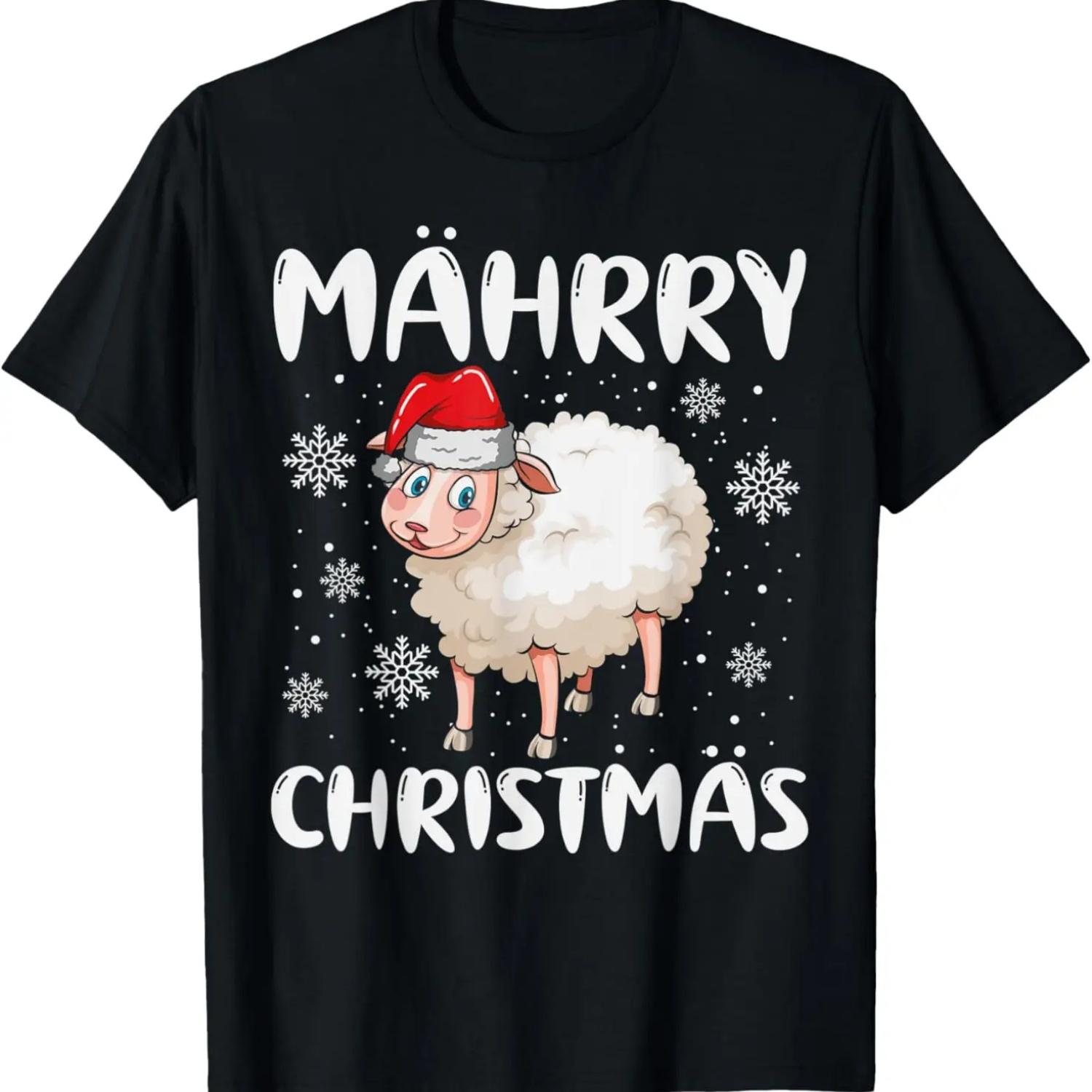 

Maehrry Christmaehs Sheep Santa Lamb Christmas T-Shirt XXXXXL чорний
