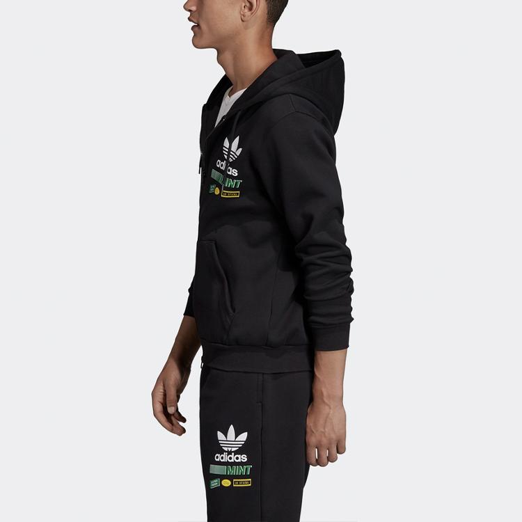 Adidas Originals Bodega Fzhood Logo Print Sport Hoodie Jacke Herren Oberbekleidung Schwarz FP7701
