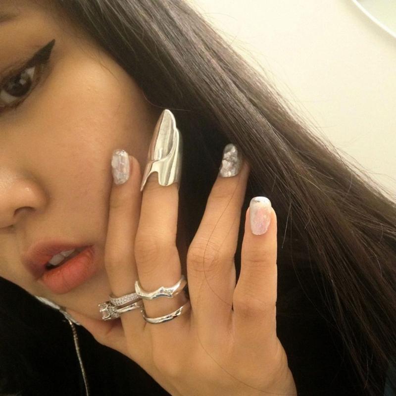 Anelli Dita Art Nail Art Anelli Dita Donna Ragazza Regali Gioielli Anelli Unghie Anelli Punta Dita Regolabili Materiale Lega