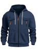 European Size Men's Multi-pocket Zipper Hoodie Sweatshirt for Autumn/Winter