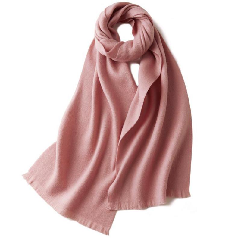 100% pure wool scarf Women's wild classic pure color new autumn and winter couples warm long short ear cashmere scarf