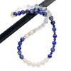 Natural Freshwater Pearl White Crystal Lapis Lazuli Design Sense Necklace Collarbone Chain Sweater Chain