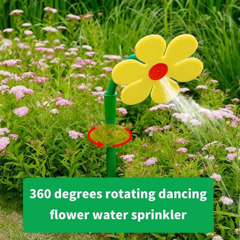 Oscillating Sunflower Garden Sprinkler Yellow Loose Pack No Connector Included For Lawn Care Plant Irrigation Gardening Supplies