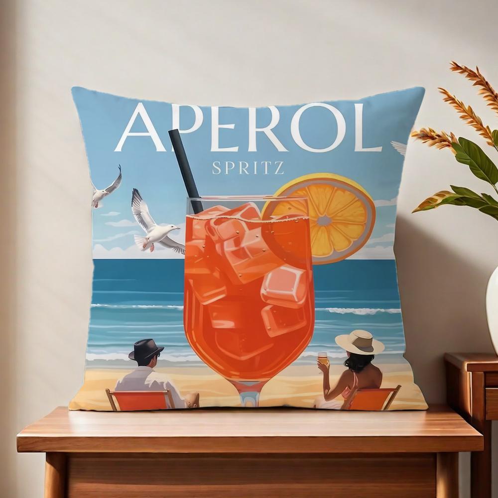 AAperol Logo SSpritzz Cushion Cover For Pillow Printing Sofa Decoration Home Car Room Coffee Shop Office Nordic Simplicity