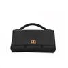 Genuine Leather Mini Square Bag With Lock Top Handle Crossbody Shoulder Women