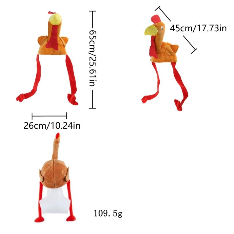 Funny Carnival Chicken Leg Hat Christmas Thanksgiving Decoration Turkey Hat Carnival Hat Party Festive Funny Hats X3UC