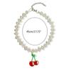 Double Layer Pearl Choker  Strawberry Pendant Necklace Collar Necklace