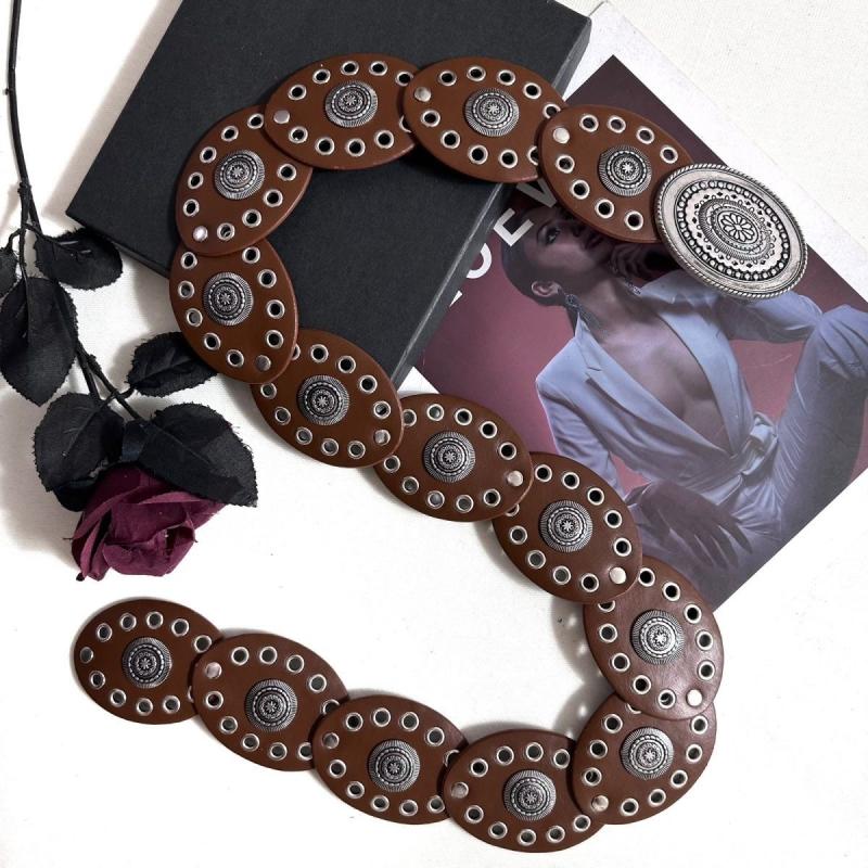 Damen-Kunstleder-Gürtel im Vintage-Stil mit ovaler Nieten-Schnalle, Taillengürtel, Vintage Personalisierte Gürtel