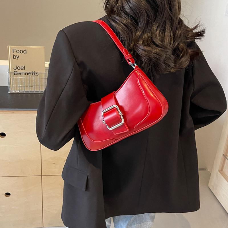 Chic Retro Style Lady Underarm Bag Urban Minimalist Medium Crossbody Bag красный
