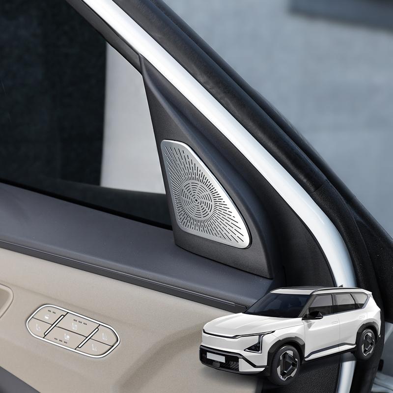 For Kia EV5 2024 2025 2026 Tuning 2PCS Stainless Steel Car Tweeter Door Speaker Cover Third Row Speaker Trim Accessories LHD