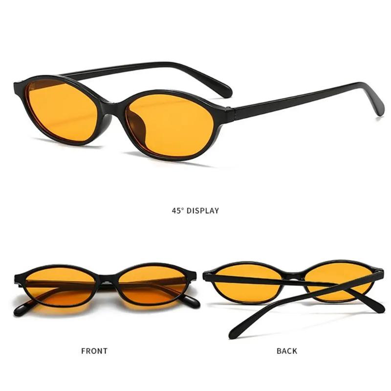 Vintage Cat Eye Oval Sunglasses Lightweight Trendy 90S Sunnies Uv Protection Sun Glasses For Women & Men