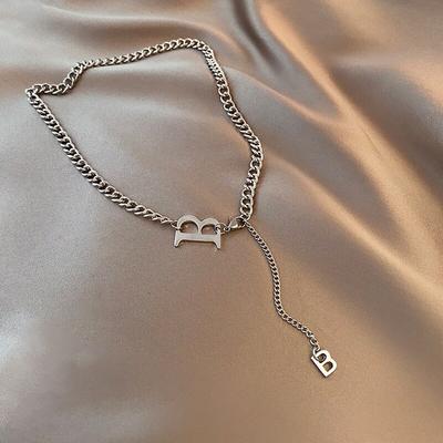 New Letter B Necklace ,High Sense ,Light Luxury ,Exquisite Niche Design ,Hip Hop Clavicle Chain