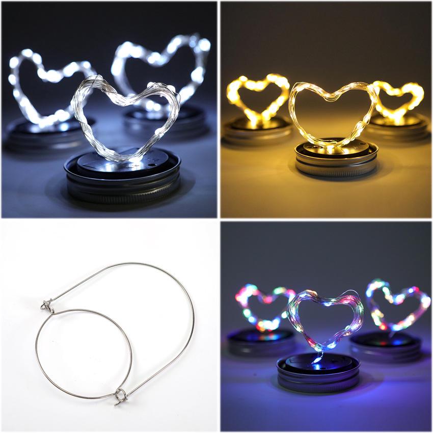 Frosted Fairy Jar Solar String Lights - Mason Lid Patio Decor