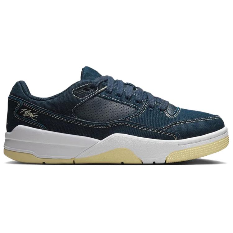 New Jordan FLIGHT COURT Abrasion Resistant Low Top Vintage Basketball Shoes Women's Blue White IH4489-451