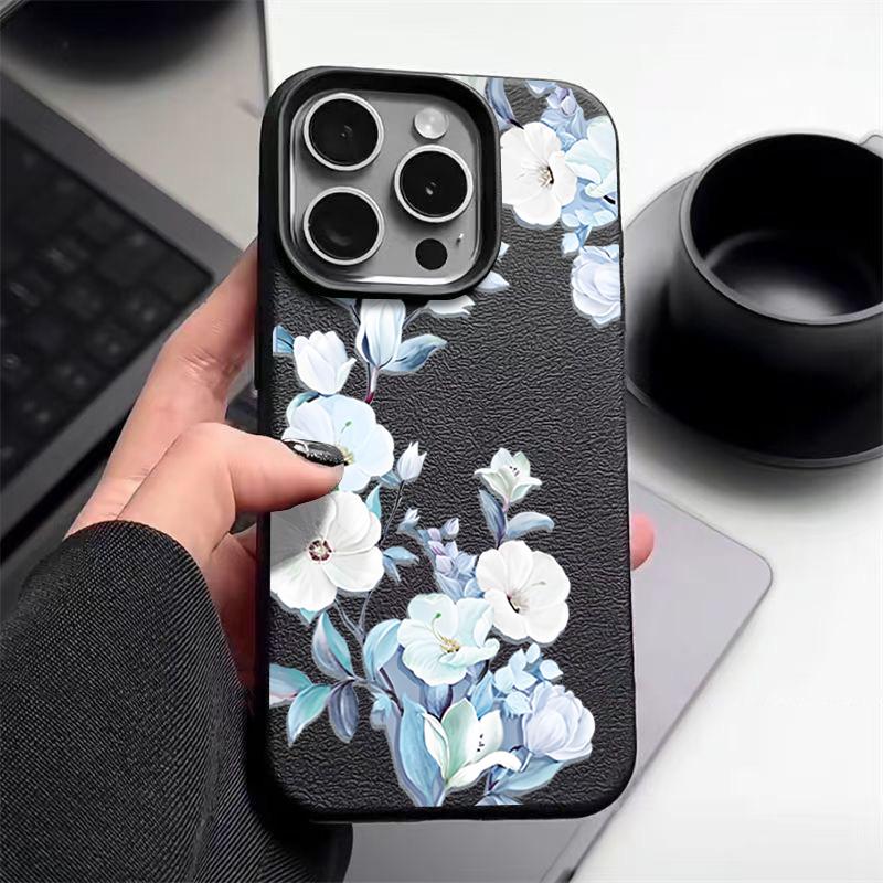 Matte TPU Leather Texture Slim Phone Case For iPhone 16 Pro Max 15 Pro 14 13 12 11 Bowknot Pattern Shockproof Soft Bumper Cover